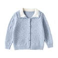 thumbnail image 2 of WQNVRNR Girls Button Cardigan- Fashion Cute Lightweight Fall Long Sleeve Casual Tops Blue Size 2, 2 of 9