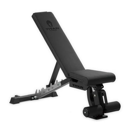 Titan Fitness Elite Series Adjustable FID Bench, Rated 500 LB Incline, 1,000 LB Flat, Versatile Utility Bench for Home Gym Weightlifting Strength Training, Space-Saving Upright Storage