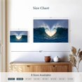 thumbnail image 4 of Elephant Stock Ocean Heart Wave Wall Art - Horizontal Canvas Wall Art - Living Room Wall Decor - Beach Canvas - Teal And Blue Decor - 12" x 8", 4 of 8