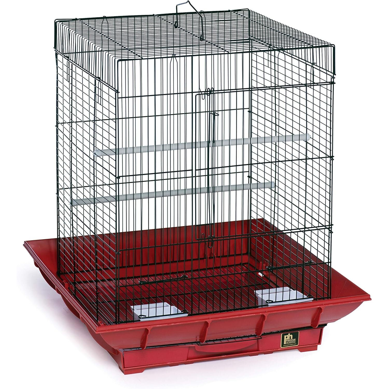 HomeStock Mountain Majesty Clean Life Bird Cage with Spacious Interior, Durable Build, Easy-to-Clean Features, and Secure Design for Birds' Comfort-Color:Red
