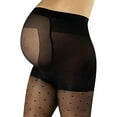 thumbnail image 3 of Sheer Maternity Pantyhose with Polka Dots | Patterned Pregnancy Tights | S, M, L, XL | Black | 20 DEN | Made in Italy (M, Black), 3 of 3