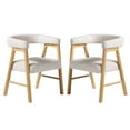 thumbnail image 5 of Walker Edison Modern Solid Wood Curved Dining Chair with Boucle, Set of 2, Ivory, 5 of 12