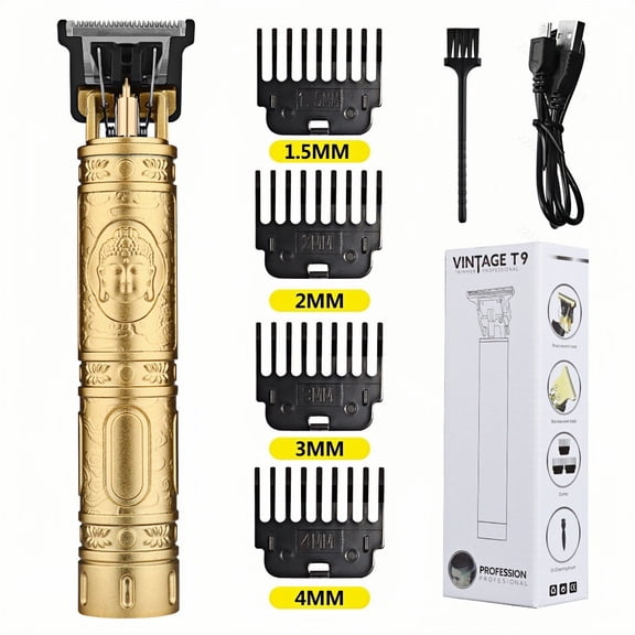 Hair Trimmer for Men, Cordless Rechargeable Beard Trimmer Hair Clippers for Men, Metal Body Cutting Grooming Kit, Beard Shaver Barbershop-COPPER