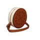 thumbnail image 3 of Bolsa en forma de GALLETA, Diseño de Comida, Pan de Dulce, Bandolera para Mujer Cross-Body, Correa Ajustable, Color Marrón con Blanco, Moda Kawaii, Novedoso y Encantador (Bolsa para Mujer)., 3 of 5