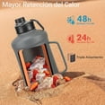 thumbnail image 3 of Termo 2 Litros,Botella de Agua 2 Litros,Termo de Acero Inoxidable,Mantiene las Bebidas Frías 48 Horas,para Gimnasio, Deportes y Oficina(Gris), 3 of 4
