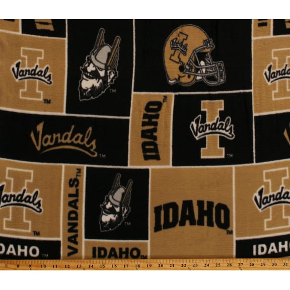 Fleece University of Idaho Vandals College Fleece Fabric Print by the Yard (sid012s)