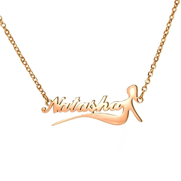 Vakki Name Customized Necklaces Stainless Steel Personalized Pendant Necklace