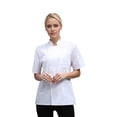 thumbnail image 4 of Daolelai Men's and Women's Pure White Chef Uniforms Work Clothes Hotel French Western Restaurant Solid Color Wear-Resistant and Easy to Wash Short-Sleeved Work Clothes, 4 of 6