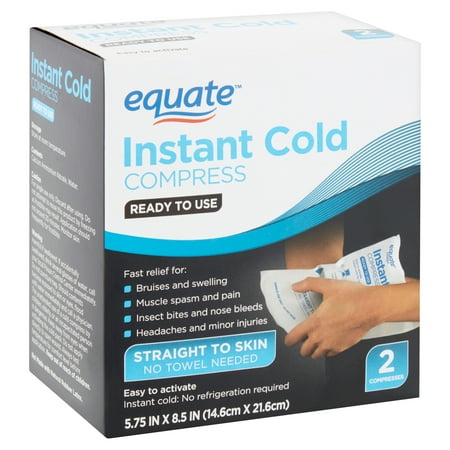(2 pack) (2 pack) Equate Instant Cold Compress, 2 count