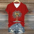 thumbnail image 3 of Christmas T-Shirts for Women Casual Fashion Tree Printed V Neck Short Sleeve Pullover Plus Size Tees Tops, 3 of 3