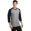 thumbnail image 4 of Port & Co Adult Male Men Heather Long Sleeves T-Shirt AH/Jet Black Small, 4 of 6