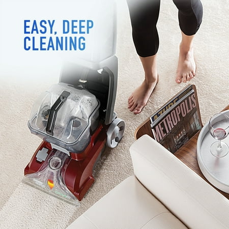 Hoover - Power Scrub Deluxe Corded Carpet Upright Deep Cleaner - Red