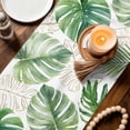 thumbnail image 3 of Green Monstera Leaves Table Runner 70 Inches, Tropical Summer Botanical Bed Runner Dresser Scarves Tabletop for Indoor Outdoor Parties/Ceremony/Banquet, 13" x 70", 3 of 9