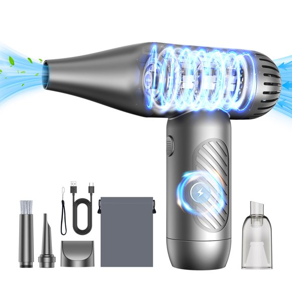 TyNox Electric Air Duster Kit, 3 Gears and Turbo Mode Dual Purpose Compressed Air Duster, Mini Vacuum Cleaner for Computer, Car, Keyboard and Home &