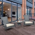 thumbnail image 2 of Patiojoy 3-Piece Wicker Adirondack Set Ergonomic Oversized Rattan Chairs w/ Coffee Table Comfy Seat Cushions, 2 of 9
