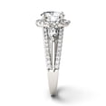thumbnail image 5 of Charles & Colvard 14K White Gold Moissanite 7.5mm Round Split Shank Halo Engagement Ring-Size 8 2.50cttw DEW, 5 of 9