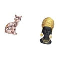 thumbnail image 4 of Estatua de mujer africana, figura de resina, estatua de gato, adorno de escritorio, material único, ideal para escritorio, oficina, decoración del, 4 of 7