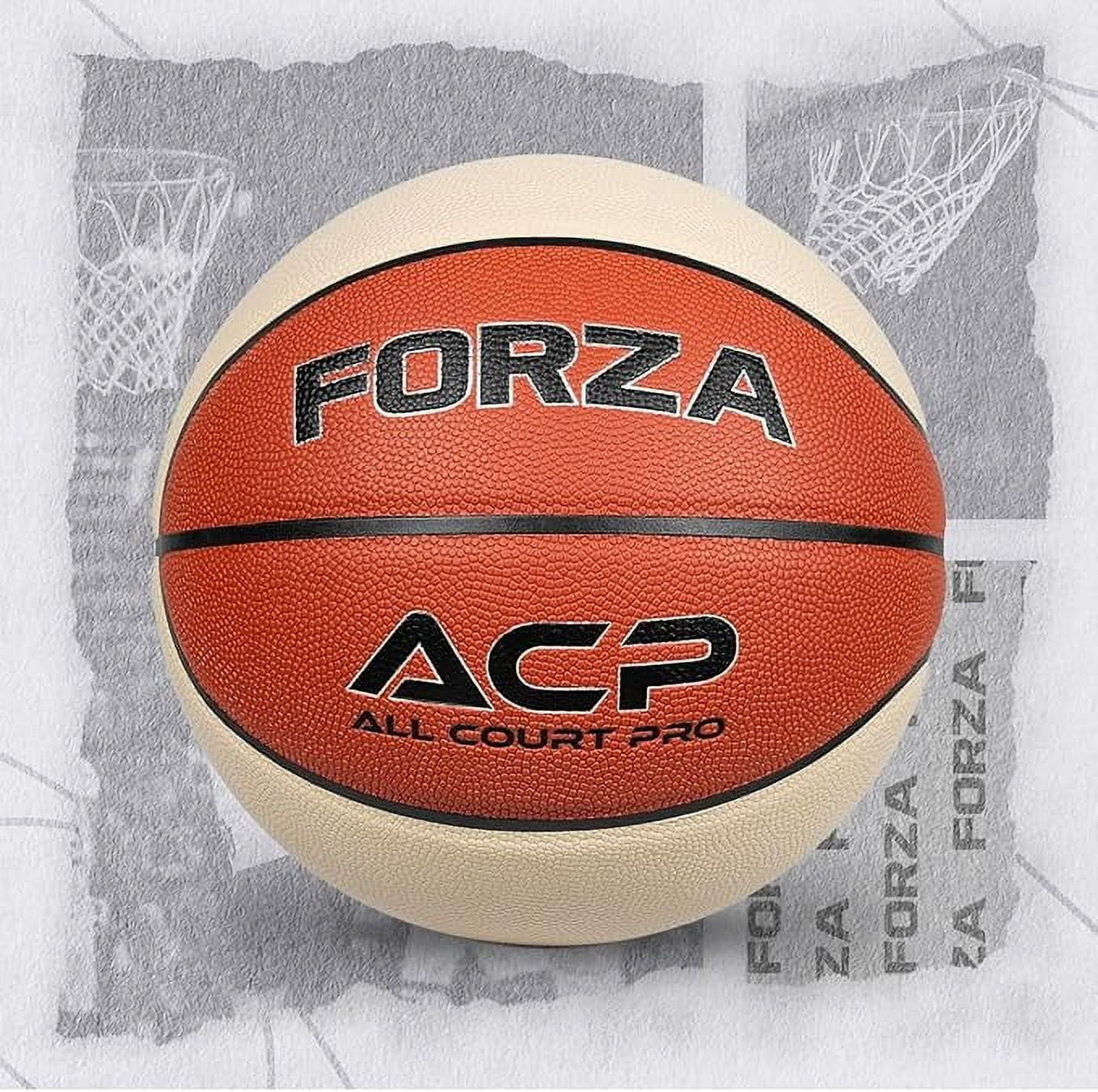 FORZA All Court Pro Basketball – Premium Microfiber Leather Ball for Indoor & Outdoor Play - Official Sizes for All Ages