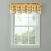 BrylaneHome Buffalo Check Rod-Pocket Valance
