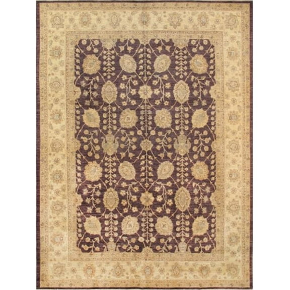 Pasargad Home Denver Hand-Knotted Purple Lamb's Wool Area Rug  9' 2" X 12' 2"