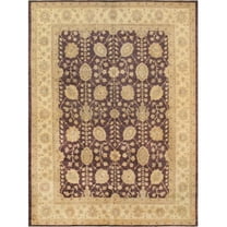 Pasargad Home Denver Hand-Knotted Purple Lamb's Wool Area Rug 9' 2" X 12' 2"
