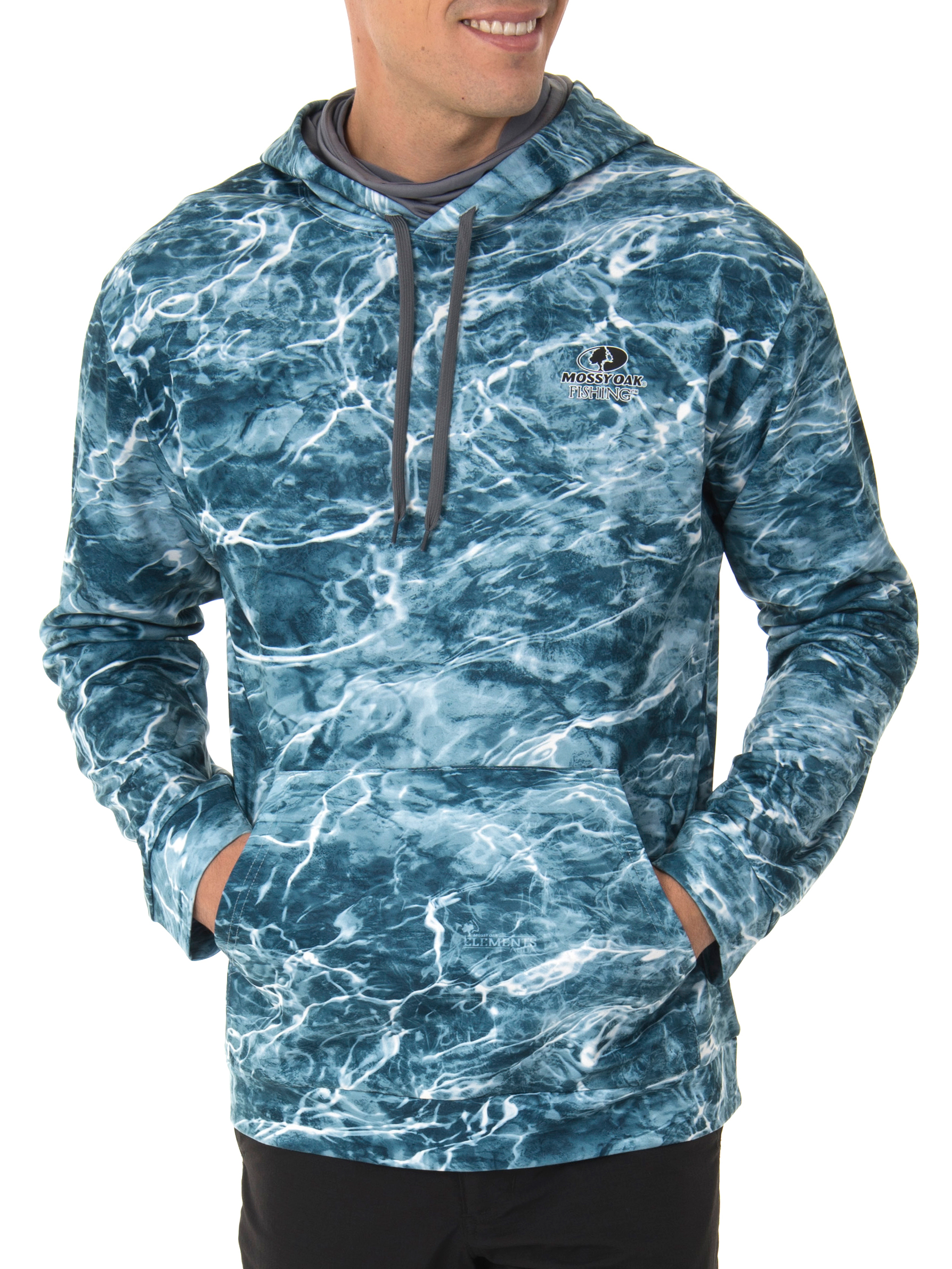 Mossy Oak Men's Light Weight Performance Fishing Hoodie, Mossy Oak