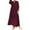 Wine Red, variant on Women Autumn Round Neck Buttons Down Tunic Dress