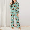 thumbnail image 2 of Pofeuu Fox Print Womens Pajamas Set Long Sleeve Sleepwear Button Down Nightwear Soft Pj Lounge Sets Button Down Pajamas Women-XX-Large, 2 of 7