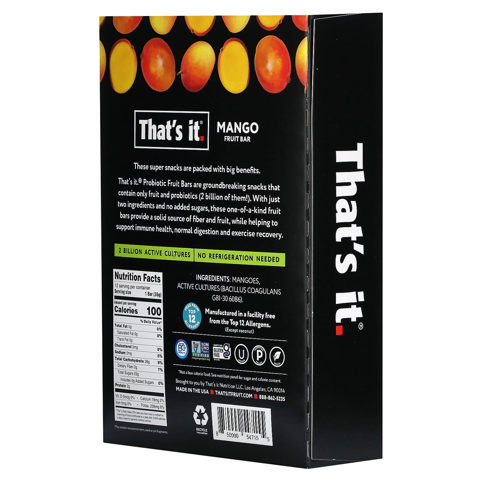 That's it. Apple + Mango Probiotic Bars (12 Pack)