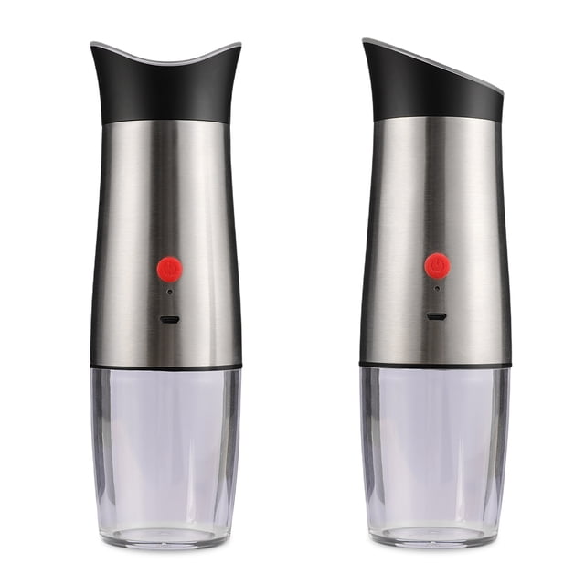 Wosthever Molinillo eléctrico de pimienta y sal de acero inoxidable de 4,2 V y 140ml, batería de litio de 1200mAh, herramienta para moler Cocina y Comedor 205 + 206