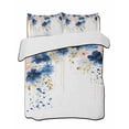 thumbnail image 2 of Navy Blue Spring Floral Full Size Down Alternative Comforter, Lightweight Comforter Quilt Bedding Set with Pillow Shams Farmhouse Butterfly All Seasons Bed Comforter Duvet Insert 78"x90", 2 of 7