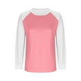 thumbnail image 6 of Gfyviroh Women's Long Sleeve T-Shirt Color Block Casual Crew Neck Tops Relaxed Fit Patchwork Pullover Fall Tee Clothes, 6 of 7