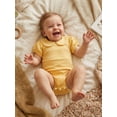 thumbnail image 4 of BemeyourBBs Newborn Baby Girls Summer Clothes Bubble Romper Outfit Puff Short Sleeve Peter Pan Doll Collar Bodysuit Jumpsuit Playsuit, 4 of 9