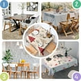 thumbnail image 4 of Beige Christmas Tree Pattern Square Tablecloth,Waterproof Square Table Cover,Wipeable Spillproof Washable Table Cover for Home Kitchen Party Decor 42"X42"(107x107cm), 4 of 6