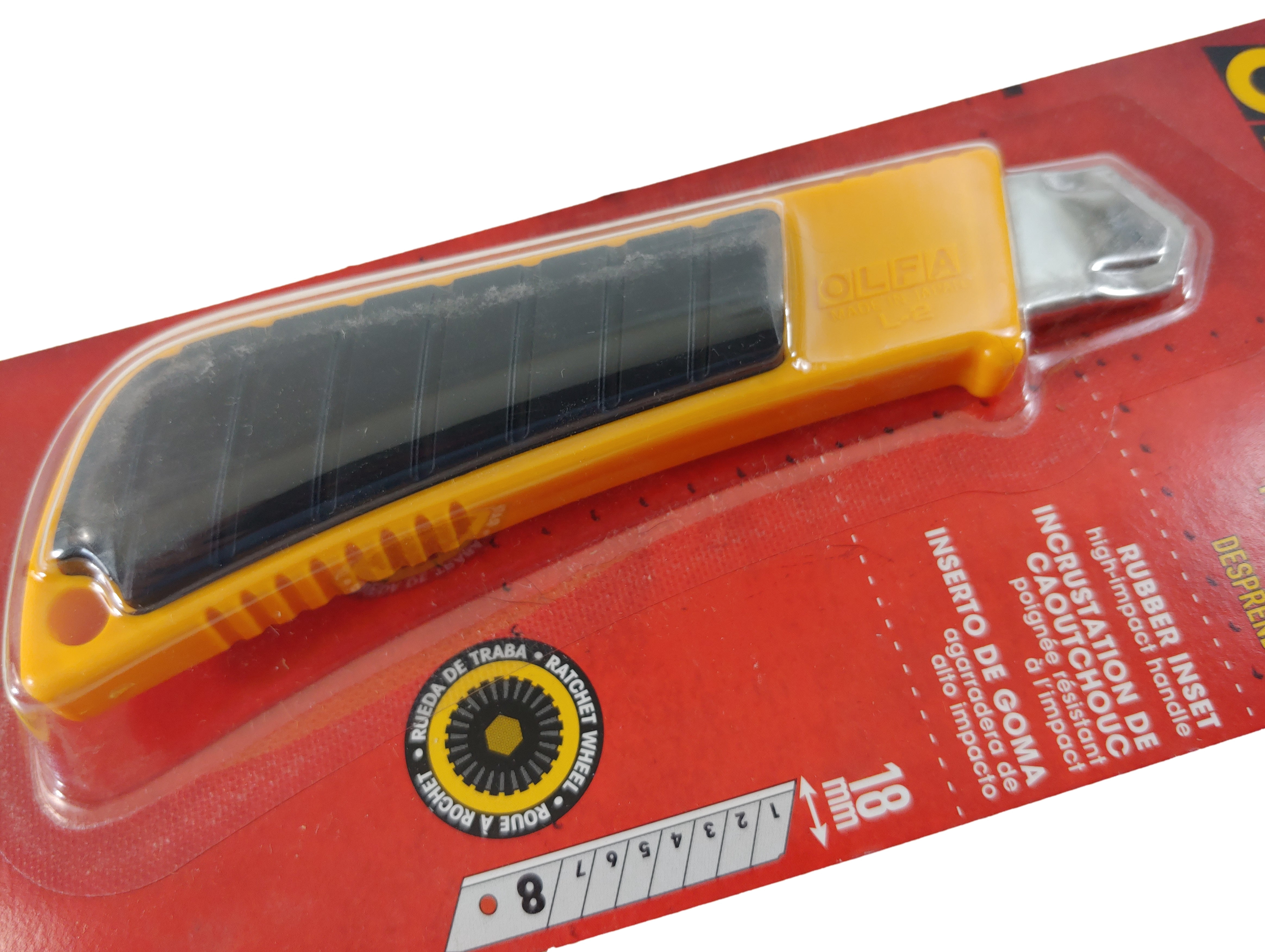 Lot of 2 OLFA 5004 L-2 Snap-Off Blade 18mm Rubber Inset Heavy-Duty Utility Knife
