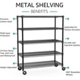 thumbnail image 2 of M MZG Estantería de Garaje Estantes Anchos de Almacenamiento 5 Niveles Estantes de Metal 4000 LBS Estante de Utilidad Ajustable de Alta Resistencia Negro 23.6" D x 53.1" W x 73.6" H, 2 of 7