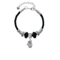 thumbnail image 2 of Delight Jewelry Silvertone Perfect Star with Crystal Sister Celtic Knot Leather Bead Bracelet, 7"+2" Extender, 2 of 4
