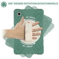 thumbnail image 4 of Samsung Galaxy Tab A7 Lite 8.7 inch Case 2021 SM-T220/T225/T227 for Kids with Carrying Shoulder Strap Hand Strap, Dteck Heavy Rugged Shockproof Impact Resistant Cover with Rotating Stand, Deep Green, 4 of 10
