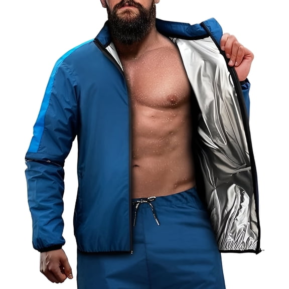 RDX Sauna Suit Weight Loss, Full Body Sweat Heat Suit, Anti Rip Long Sleeves Tracksuit, Boxing MMA Slimming Gym Fitness Running Workout Zipper Jacket, Top Trouser Set Men Women