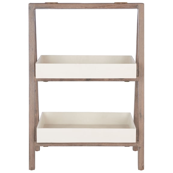 SAFAVIEH Nerri Outdoor Patio Shelf, Dark Walnut/Beige