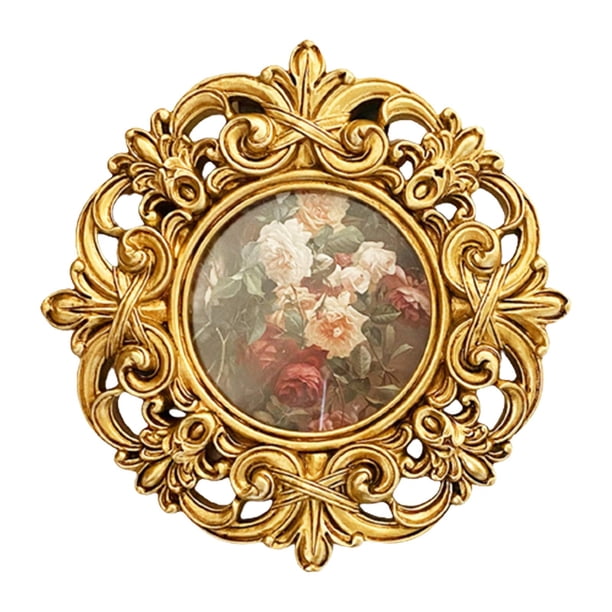 Marco de fotos de resina Marco de fotos de estilo vintage Marcos de póster Flor de escritorio decorativa con soporte de caballete y gancho para casa