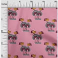 thumbnail image 1 of oneOone Polyester Lycra Fabric Bird & Mushroom Block Printed Craft Fabric BTY 56 Inch Wide, 1 of 4