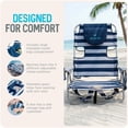 thumbnail image 4 of Ostrich The Deluxe Backpacker Portable Beach Chair with Insulated Cooler Bag, Blue Stripe, 4 of 13