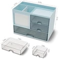 thumbnail image 6 of Desk Organizer with 3 Drawer, Multi-Functional Pencil Pen Holder for Desk, Desk Organizers and Storage with 8 Compartments, Desktop Organizer for Office Home Art Supplies (Blue), 6 of 7