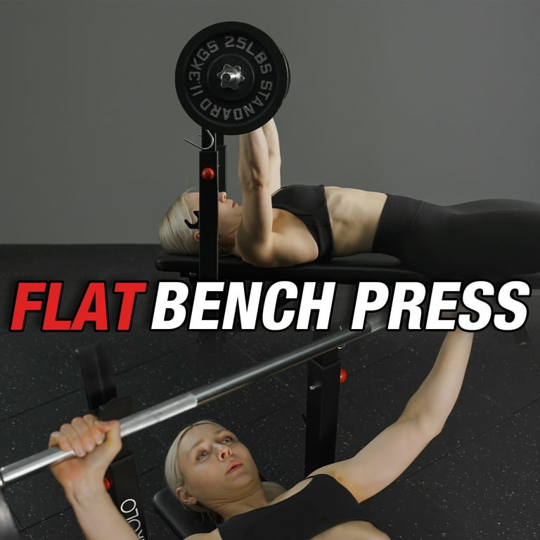 Free Shipping Mikolo Weight Bench Set 660LBS Foldable Bench Press with Squat Rack Multi functional Adjustable Flat Incline Bench for Chest Shoulder Home Gym Equipment Black Walmart Walmart
