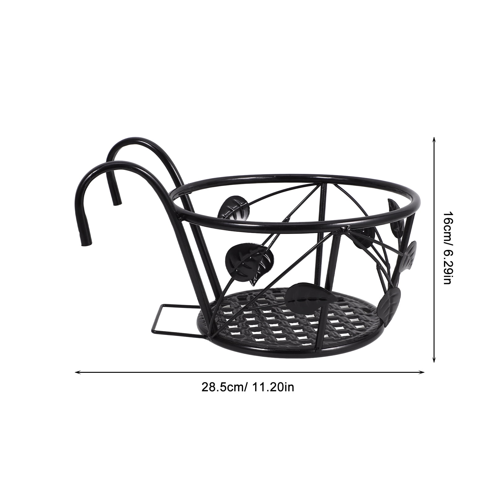 LOLIPPYY Black Outdoor Hanging Planter for Balcony Railing - Multi-Plant Flowerpot Holder for Patio, Garden Decoration