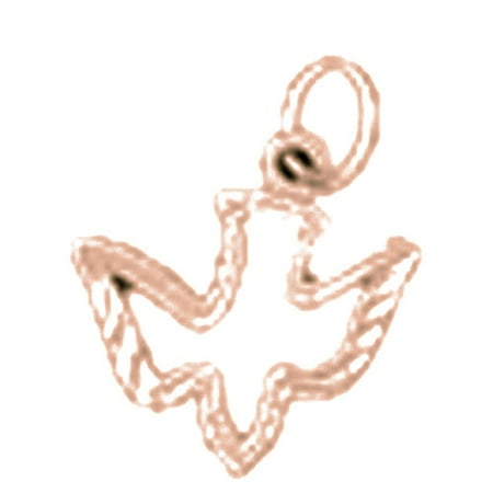14K Rose Gold Bird Pendant - 18 mm