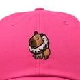 thumbnail image 2 of Dalix Capybara Donut Cap Embroidered Dad Baseball Hat Cotton Adjustable Womens in Hot Pink, 2 of 5
