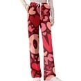 thumbnail image 6 of Valentine Day Sleep Pants for Women Cute Heart Print Pajamas Womens Pajama Pants Soft Wide Leg Lounge Pants for Home Wear Pink L, 6 of 6