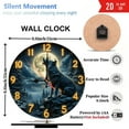 thumbnail image 3 of Wolf Howling at Full Moon Wall Clock 10-Inch Silent Wooden Wall Clock, Battery Operated (AA Batteries Not Included), Artistic Home Decor, 3 of 7